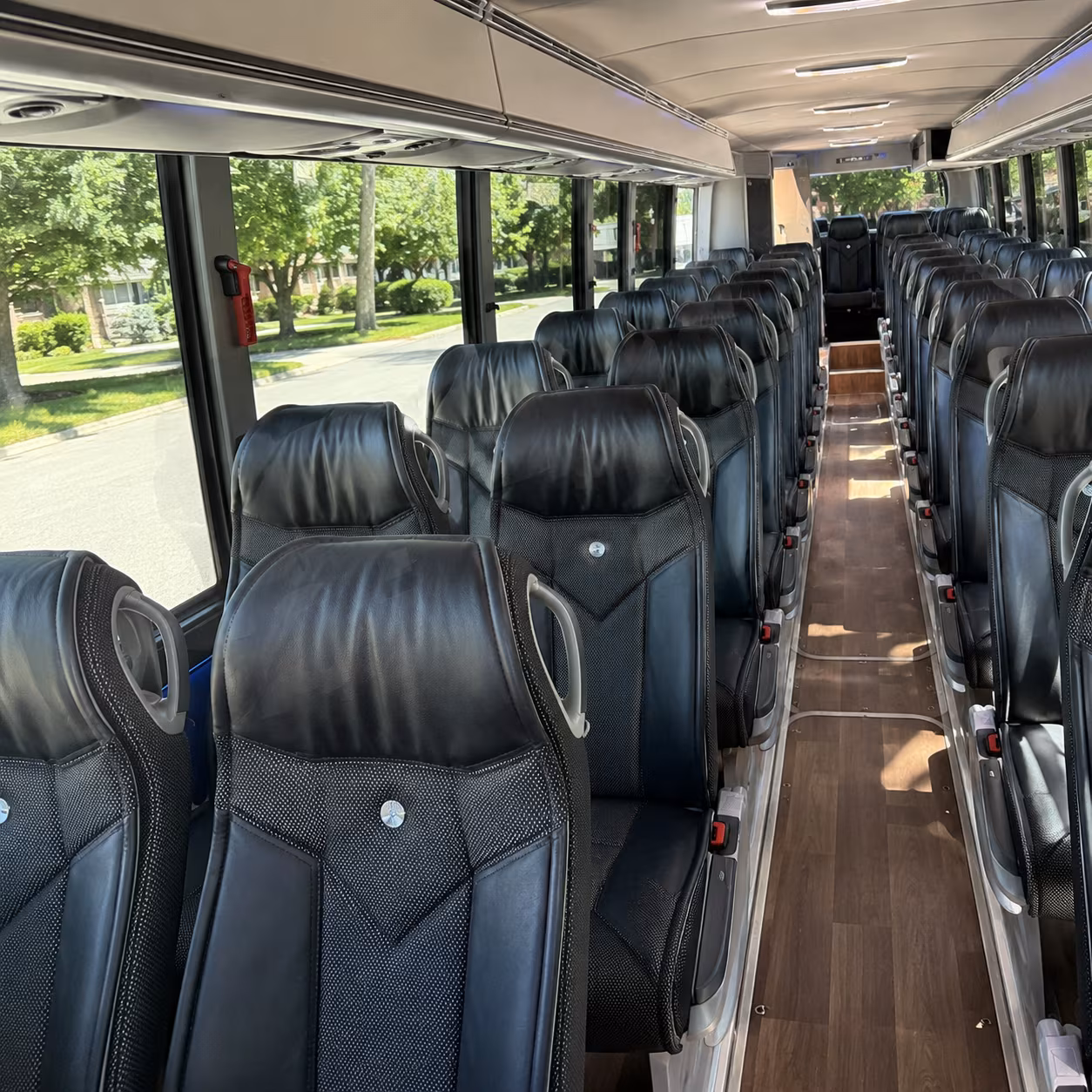 bridgeport charter bus rental interior