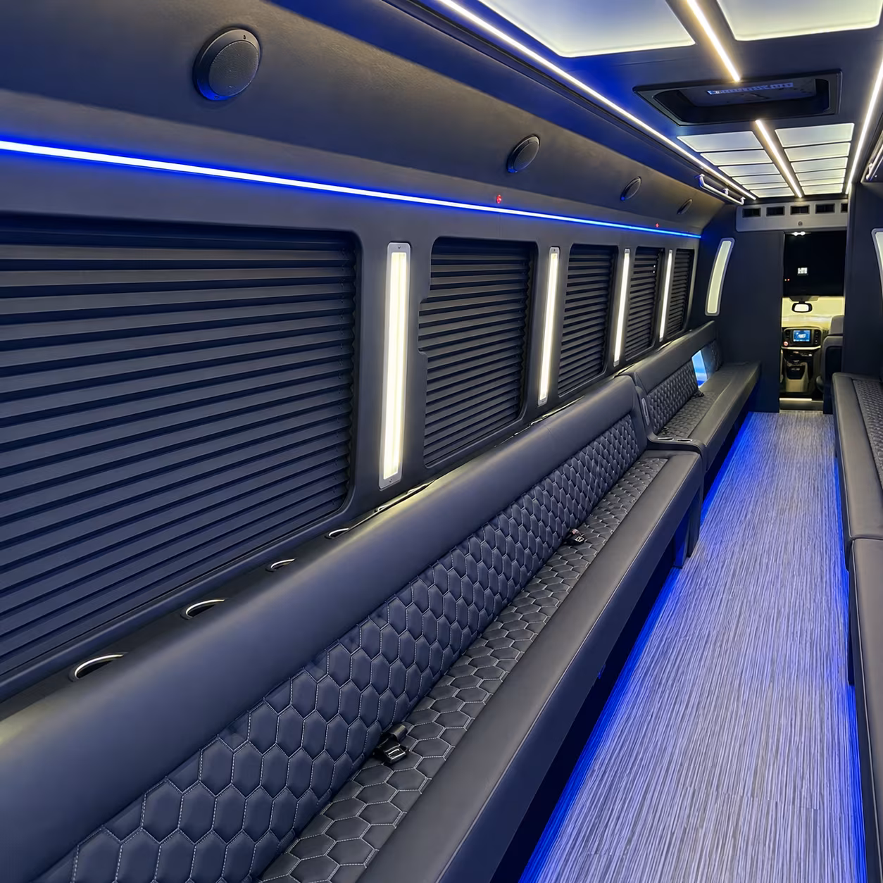 stamford party bus rental interior